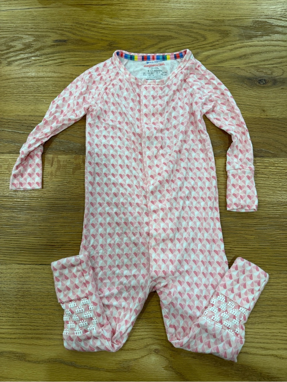 Magnetic Me Pink Heart Print Bamboo Footed One-Piece